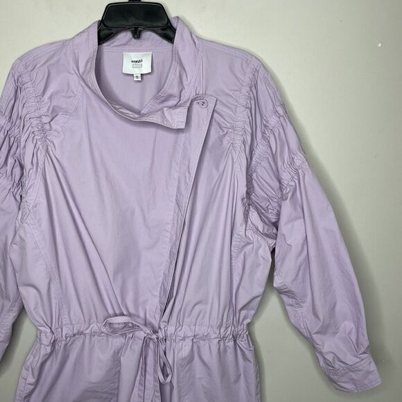 AKNVAS Womens Ketevan Romper Small S Purple Cotton USA Long-Sleeve Tie-Waist - Picture 5 of 15